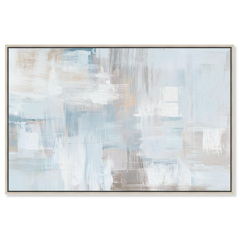 Impression sur toile «Passing Cloud Living Room Boho» par Art Remedy, H 36 po x l 54 po, Cadre argenté