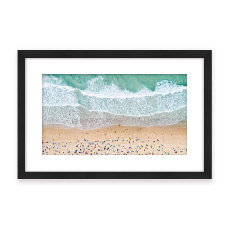 Coastal Retreat Summer Beach by  - Picture Frame Photograph on Paper, 24" H x 36" W x 1.125" D, Beige, Framed Matted Print