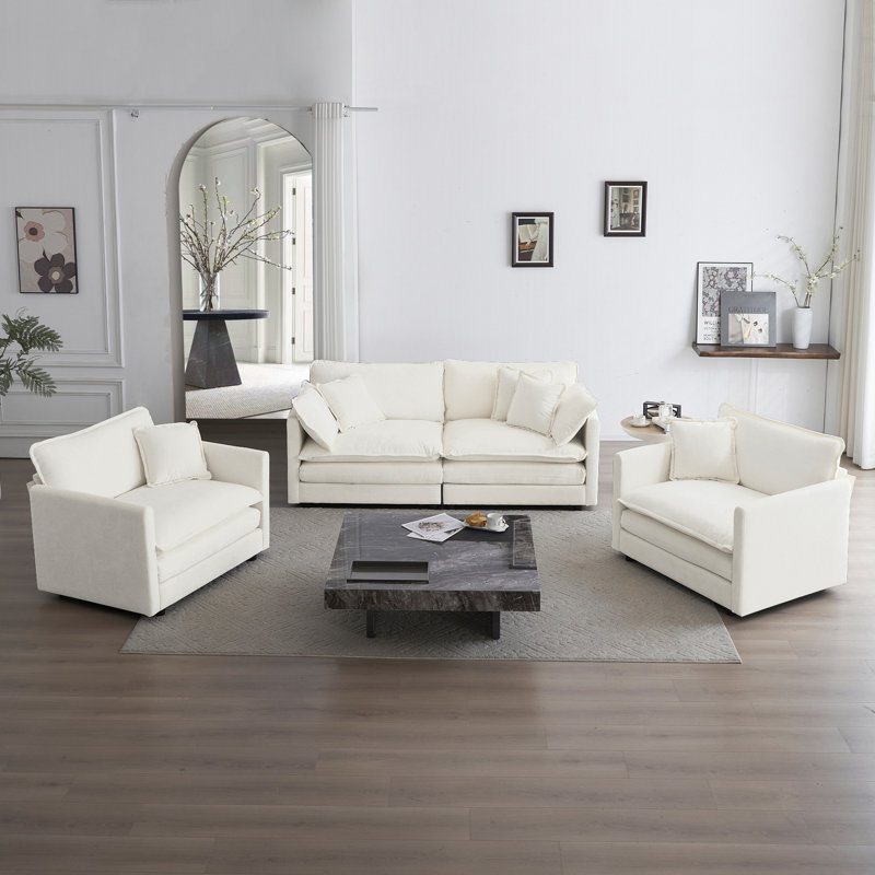 Ensemble de canapé en chenille à assise profonde, canapé moderne pour le salon et le bureau