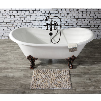 Baignoire sur pattes ovale en fonte 67 pouces Kingston Eden Aqua Brass