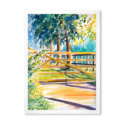 Pont sur un paysage d'automne - Peinture sur toile