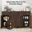 Buffet moderne avec grand tiroir, buffet de rangement avec tablette réglable, armoire d'entrée avec design ondulé, rangement parfait pour la salle à manger, la cuisine et le vestibule-1230659429