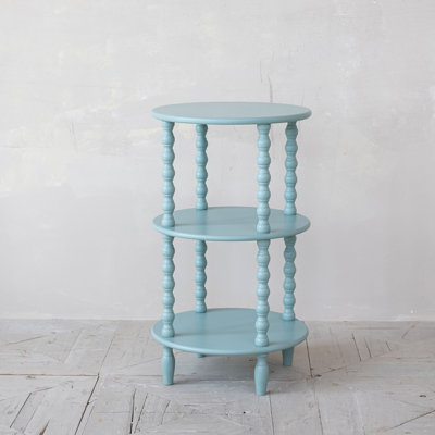 Wood Lacquered Table with 2 Shelves