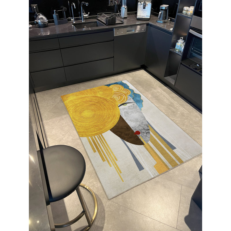 Tapis multicolore à motifs surréels, Rectangle 4 pi 11,06 po x 9 pi 10,11 po