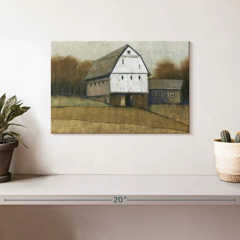 Lilie White Barn View I, 8" H x 12" W