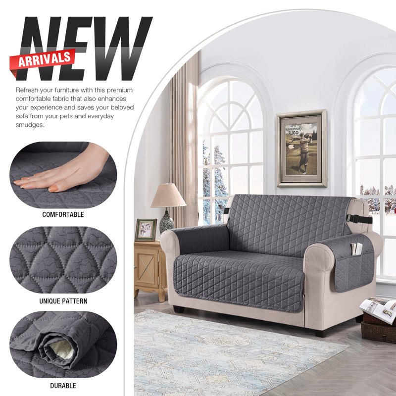 Housse de canapé imperméable pour causeuse Wildee, Gris foncé