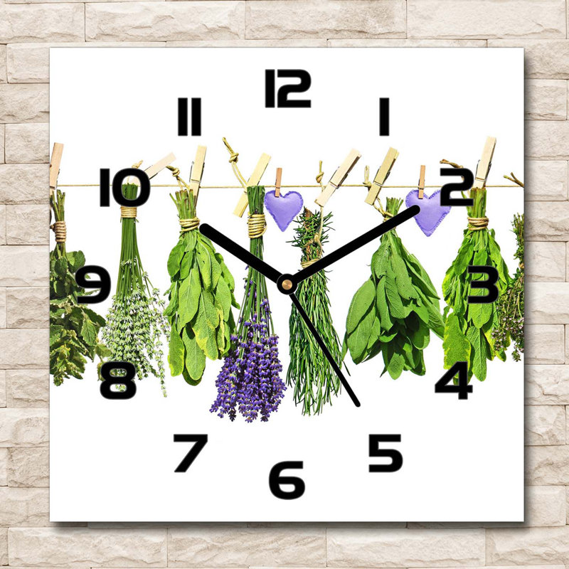 Harshita Glass Wall Clock, Black/Green/White