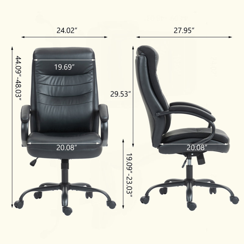 Chaise de bureau en polyuréthane à haut dossier