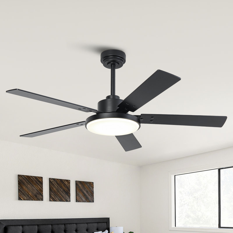 Vaczon 52" Dimmable Ceiling Fan with 3CCT LED Lights and Remote Control, 6 Speeds Reversible DC Motor, Timer, Double-Sided Wood Blades, 6''/10'' Downrods, for Indoor/Covered Outdoor Use