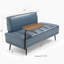 55 po de largeur de banc de lit en similicuir recouvert de tissu avec table d'appoint, canapé pivotant à 360 degrés, repose-pieds de vestibule, banc de fenêtre avec pieds en métal pour chambre à coucher, salon-1153302370