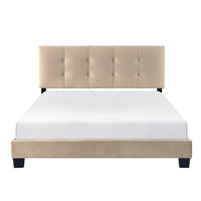 Solid Wood Queen Bed With Brown Velvet, Adjustable Headboard For Bedroom Velvet Furniture, Construction,