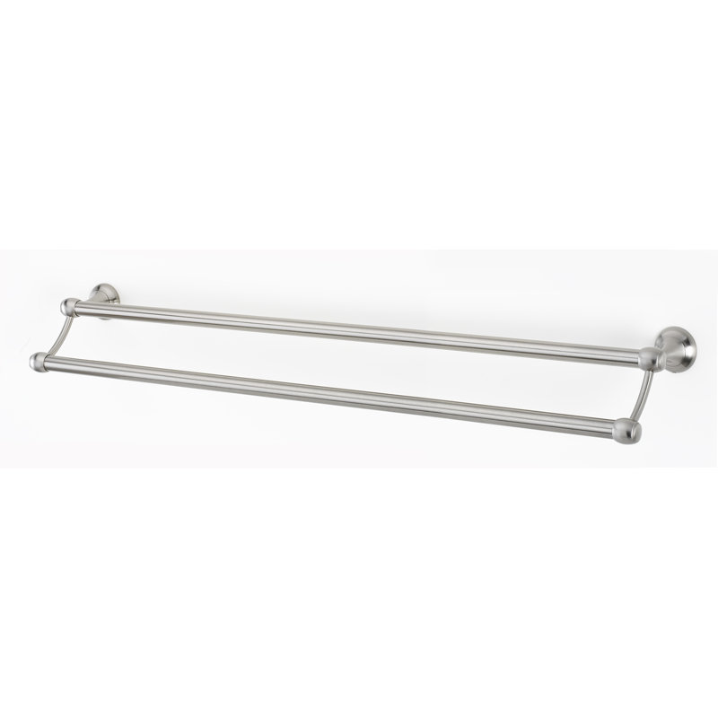 Royale Double Wall Mounted Towel Bar, Satin Nickel