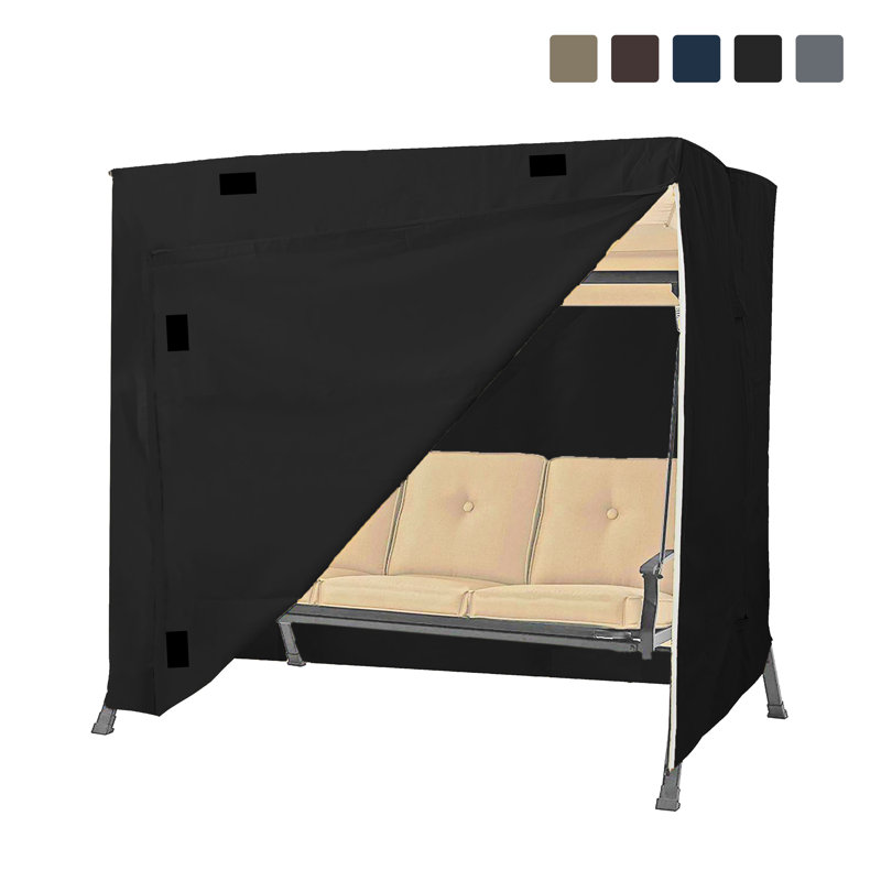 Outdoor Swing Seat Cover, Black, 182.9cm H x 203.2cm W x 144.8cm D
