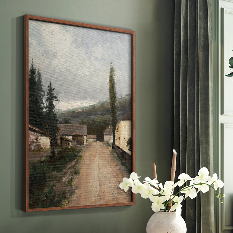 «Vintage Landscape CCXIV» sur, H 10 po x l 8 po, Noyer