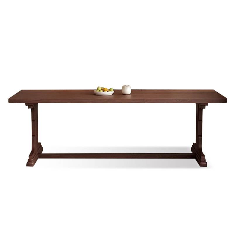 Table de salle à manger rectangulaire en bois massif brun noisette, H 29,53 po x L 70,8 po x l 31,5 po