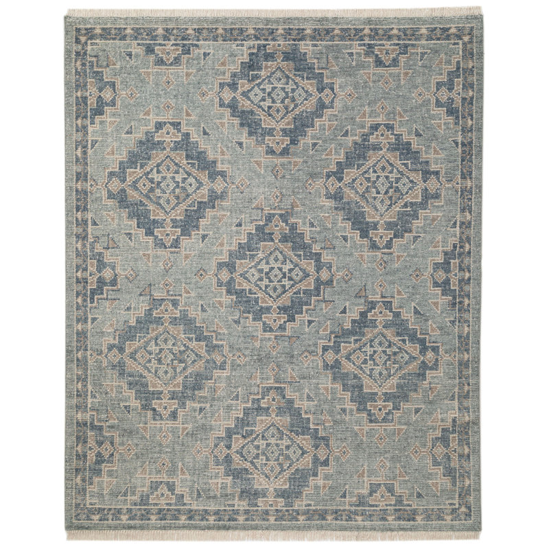 Tapis en laine noué à la main Maeve Whitley, Rectangle 7 pi 9 po x 9 pi 9 po