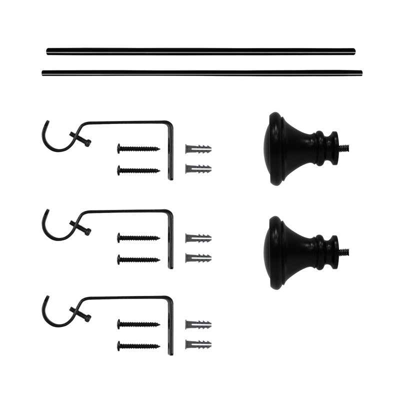Fer réglable Taouk 0,75 po, Noir, H 2,72 po x l 89,72 po x P 2,72 po