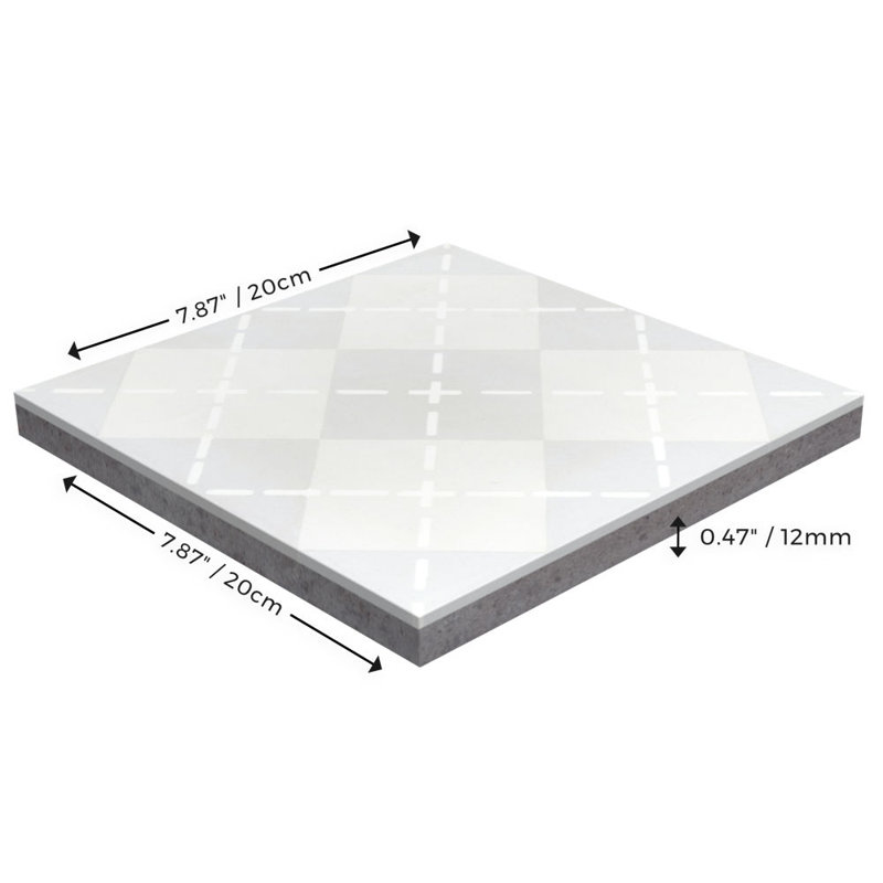 Carreau de sol et de mur en ciment Argyle Fog 8 po x 8 po