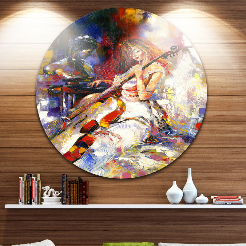 «The Guitarist's Music», peinture, H 38 po x l 38 po x P 1 po, Métal