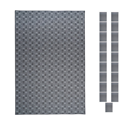 Ensemble de tapis intérieur / extérieur en polyester touffeté à la machine Lajavion