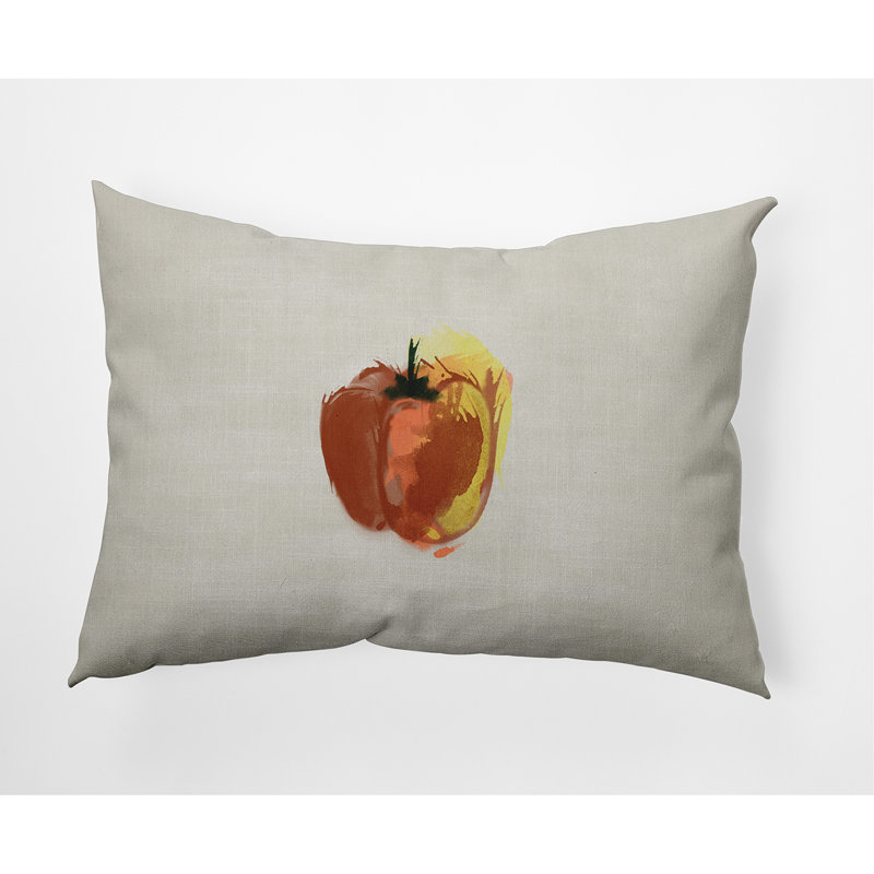 Outdoor Reversible Throw Pillow, Orange