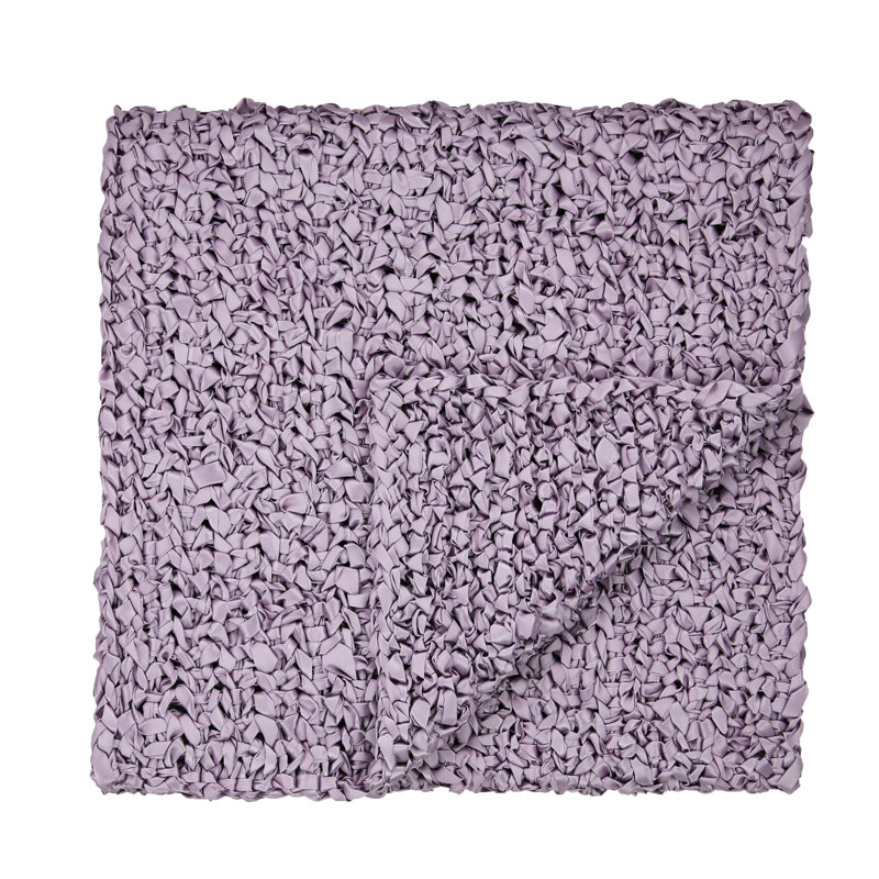 Ribbon Knit Throw Blanket, Lilac