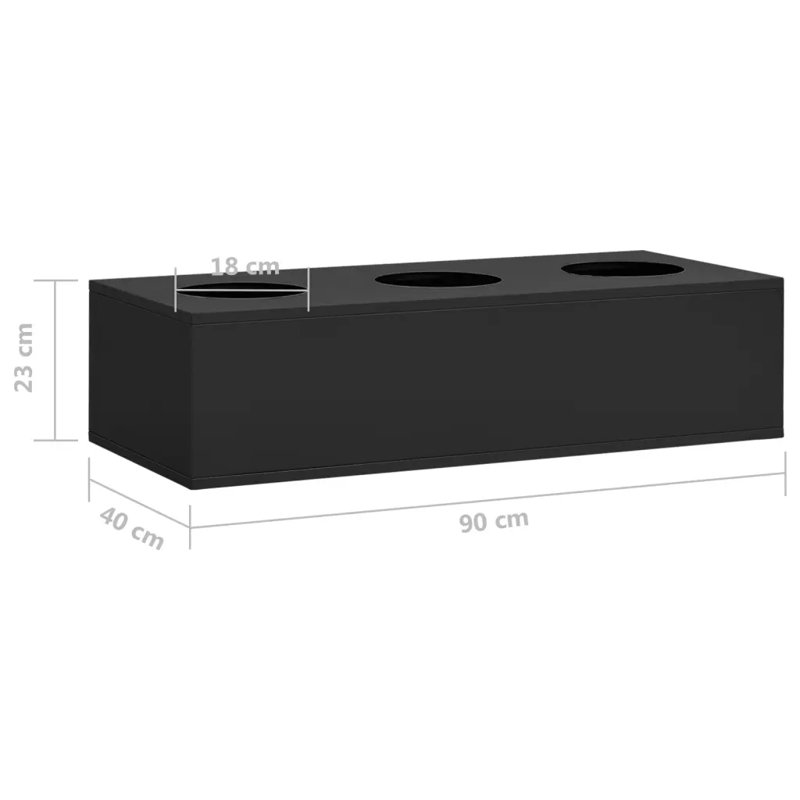 Eleanor-Rose Office flower box in anthracite 90 x 40 x 23cm steel, Anthracite