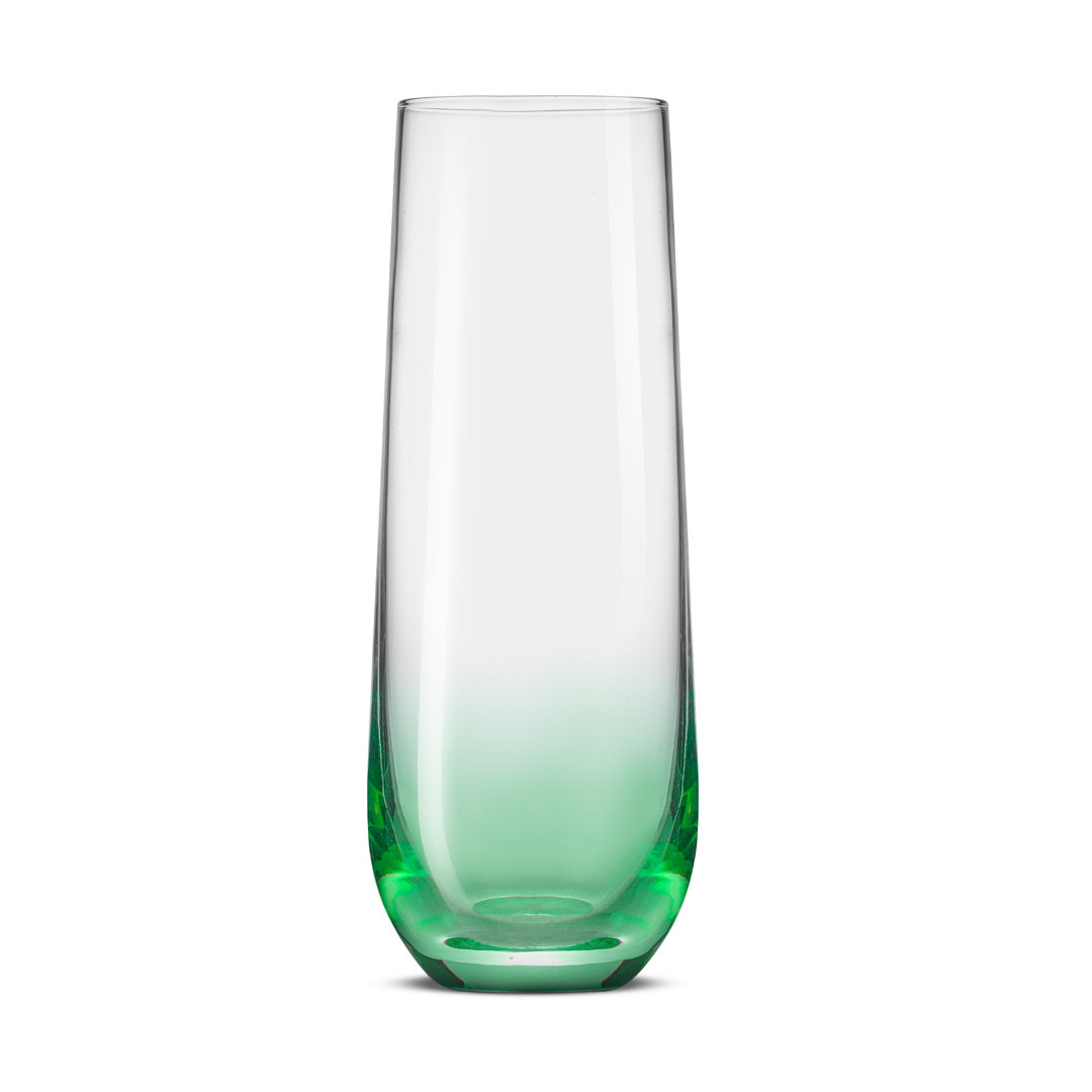 JoyJolt Hue Colored Stemless Champagne Flute Glasses, 9.4oz (Set of 6) JoyJolt