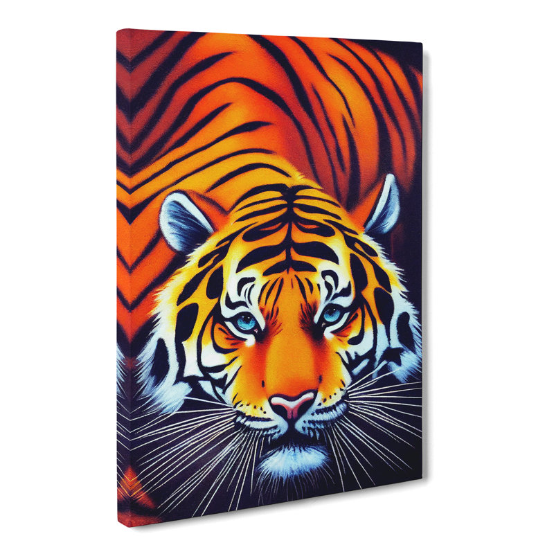 Tiger Retro - Wrapped Canvas, 50cm H x 35cm W x 3cm D