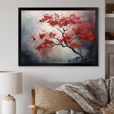 Fiery Red Maple Tree I sur impression sur toile