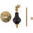 Victorian Era Ebony and Brass Drop Pull