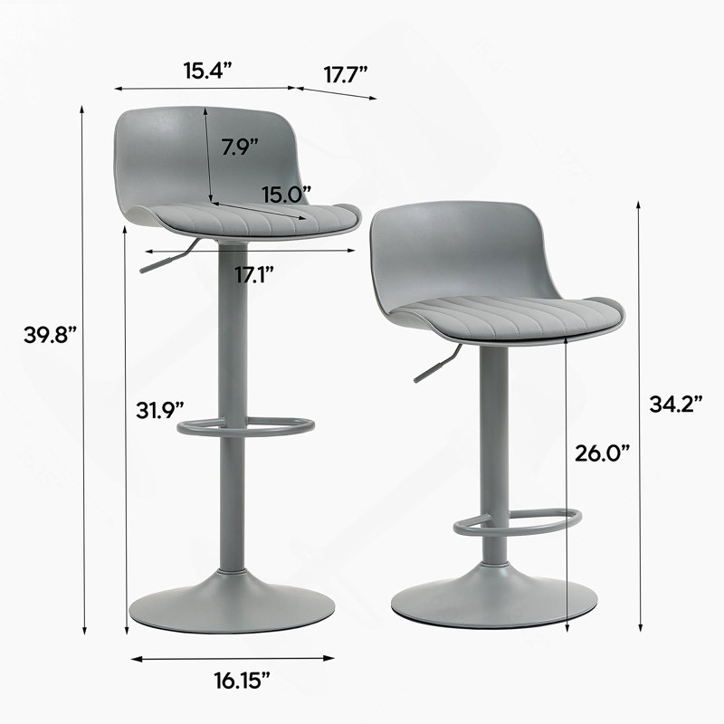 Ensemble de 2 tabourets de bar pivotants à hauteur ajustable en cuir synthétique avec dossier ergonomique, base robuste - vert menthe