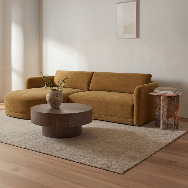 Emmy Sectional Ginger Left, Left Hand Facing, Ginger Polyester
