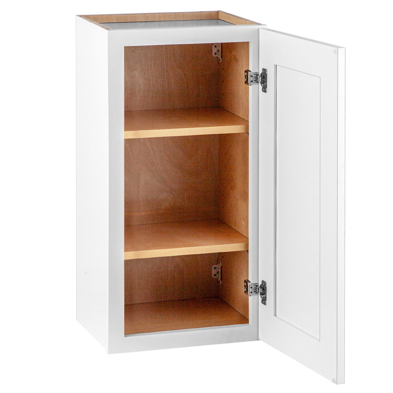 Armoire murale à porte simple en bois massif à tablettes réglables pour buanderie, salon, salle de bain - l 12 po x P 42 po, style Shaker, avec salle de bain, garage, bureau multifonctionnel