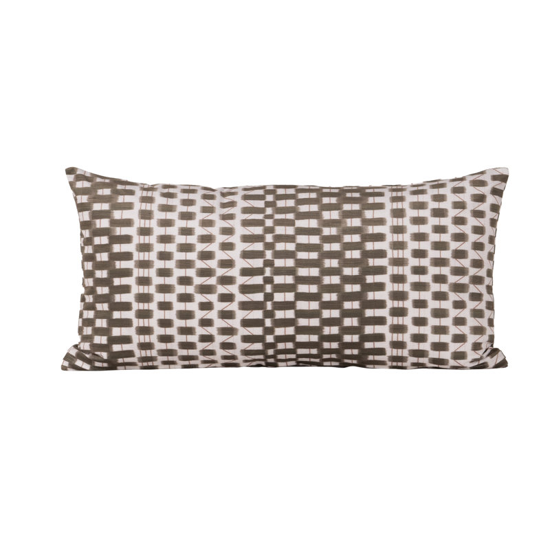 Coussin décoratif géométrique, Vert, Polyester, Rectangle H 12 po x l 21 po