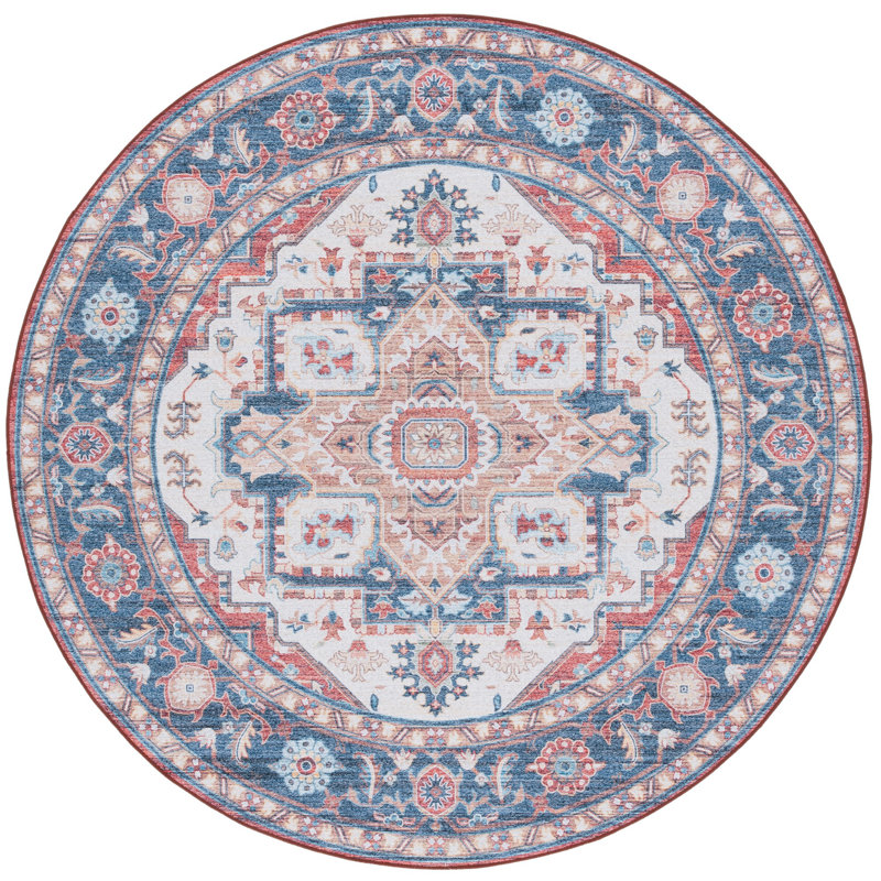 Kreitzer Performance Machine Washable Oriental Rug, Round 6'