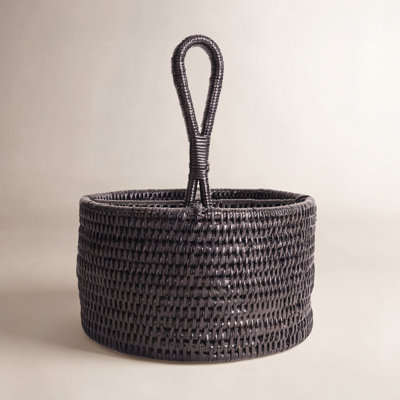 Fahy Rattan Round Flatware Caddy