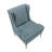 Modern Luxury Blue Chenille Upholstery Wingback Accent Chair 1Pc Gold Finish Metal Legs Pocket Coils Diamond Stitched Furniture-247681694