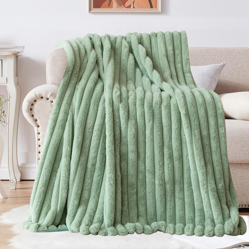 Throw Blanket, 71" W x 90.5" L, Green