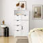 Armoire de rangement moderne en bois avec cinq tiroirs et une porte, armoire moderne autoportante