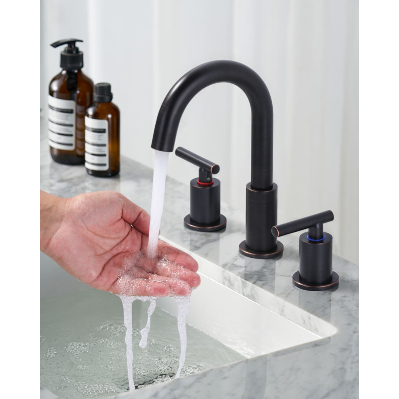 Widespread Bathroom Faucet 2-handle Bathroom Sink Faucet with Drain Assembly, Oil Rubbed Bronze