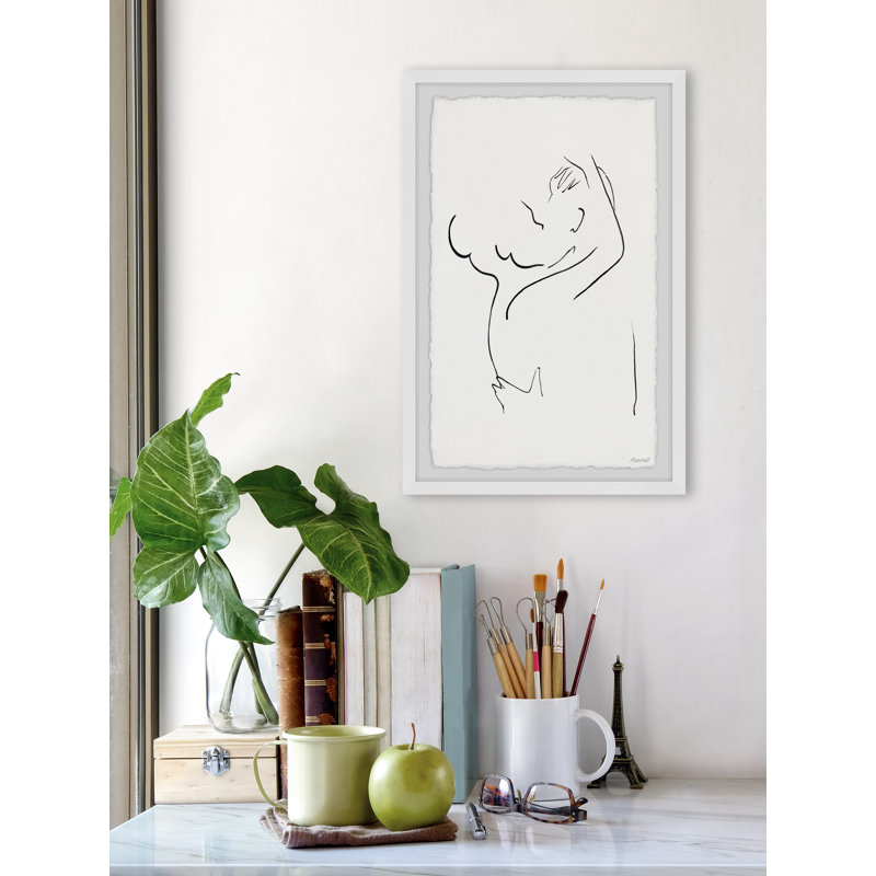 Kiss Outline - Single Picture Frame Painting, 45 cm H x 38 cm W