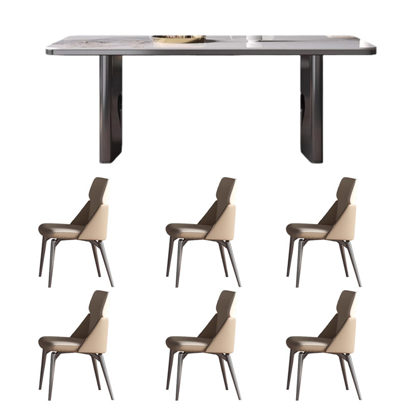 Table et chaise de maison légère et luxueuse, 7, Blanc