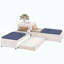 Lit simple en forme de L avec lit gigogne et bureau-1802227850