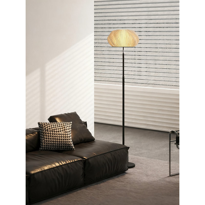 Modern Minimalist Aluminum-Iron & PVC Floor Lamp, Black