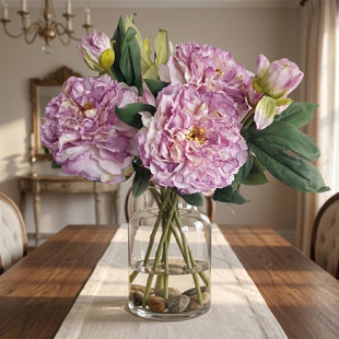 Ensemble de 5 tiges de pivoines artificielles réalistes, de fausses pivoines avec boutons pour le mariage, la maison et le centre de table
