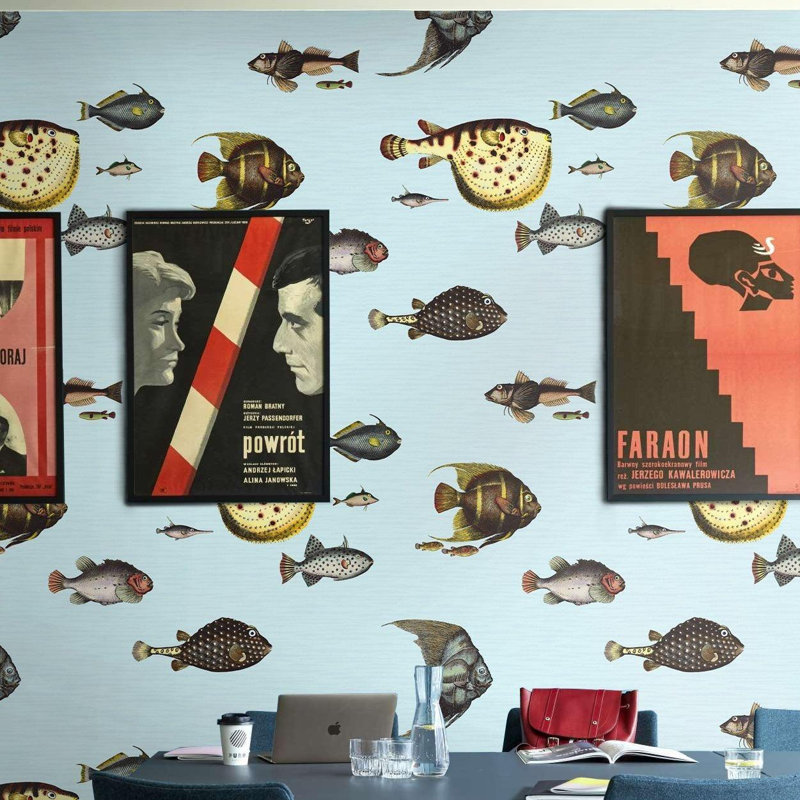 8 Piece Jedediah Vintage Fishes Wallpaper
