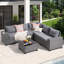 Ensemble de mobilier de jardin en rotin pour 5 personnes avec coussins-931210996-880445145