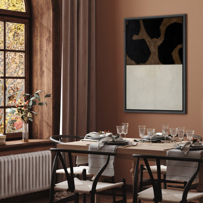Art mural encadré, impression abstraite en noir et blanc pour le décor du salon