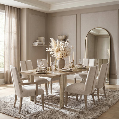 Lotus Bay 7-Piece Wide Dining Set - Sand